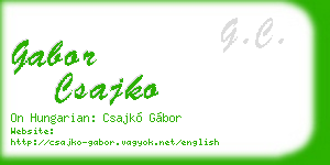 gabor csajko business card